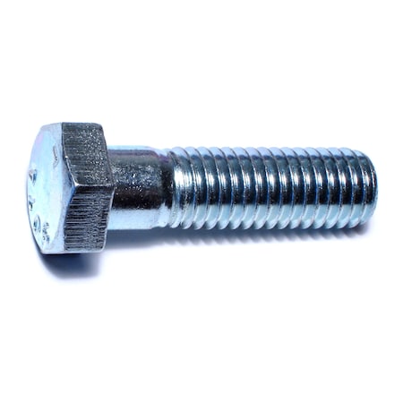 Midwest Fastener Grade 2, 1/2"-13 Hex Head Cap Screw, Zinc Plated Steel, 1-3/4 in L, 50 PK 00101